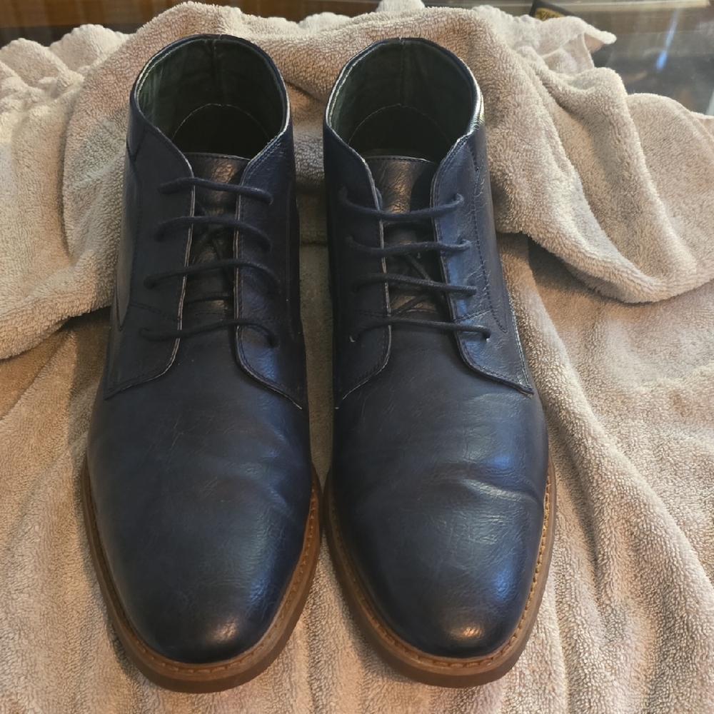 Men's Blue Leather Shoes